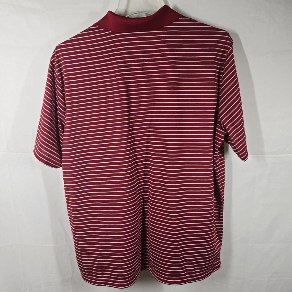 Chaps Golf Polo Shirt XL‎ Red White Striped Stay-Dry Performance Mens